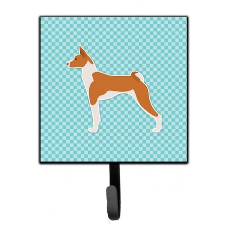Carolines Treasures Basenji Checkerboard Blue Leash or Key Holder BB3774SH4